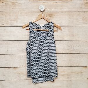 Anthropologie Pleione Blue Tank High Low Blouse Small